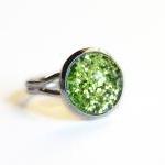 Sparkling green ring - glas..