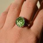 Sparkling green ring - glas..