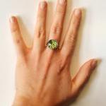 Sparkling green ring - glas..
