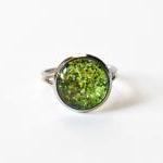 Sparkling green ring - glas..