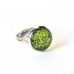 Sparkling green ring - glas..