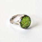 Sparkling green ring - glas..
