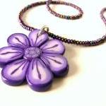 Lavender Flower Necklace, ..