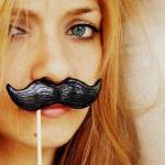 Single Black Mustache On A..