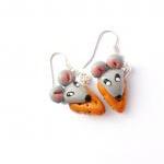Mice and cheese earrings 