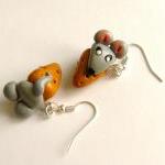 Mice and cheese earrings 