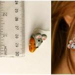 Mice and cheese earrings 