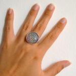Optical glass ring - rainbo..