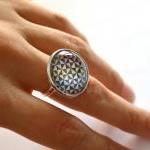 Optical glass ring - rainbo..