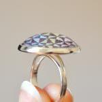 Optical glass ring - rainbo..