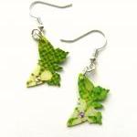 Green paper butterflies ear..