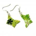 Green paper butterflies ear..