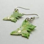 Green paper butterflies ear..