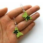 Green paper butterflies ear..