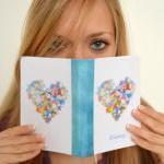 Heart diary - handmade boun..
