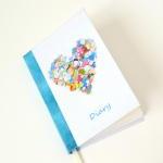 Heart diary - handmade boun..