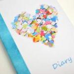 Heart diary - handmade boun..