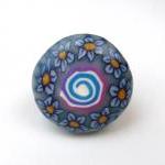 Blue Ring Whirl and Flowers