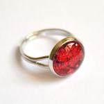 Sparkling red ring - glass ..