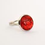 Sparkling red ring - glass ..