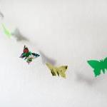 Green paper butterflies gar..