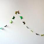 Green paper butterflies gar..