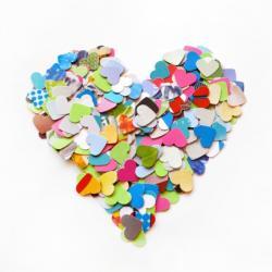 300 colorful little hearts punches - confetti