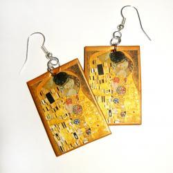 Klimt's The Kiss Earrings for art lovers  