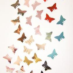 300 colorful butterflies, cardboard punches
